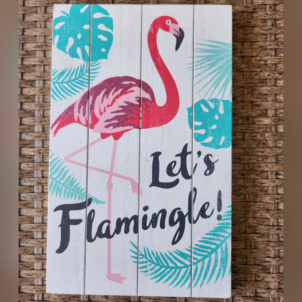 Flamingo Wood Slat Summer Art